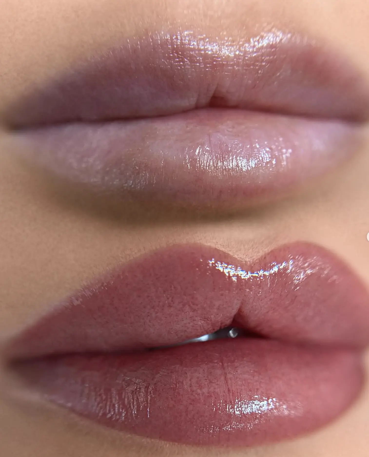 lip blushing before and after